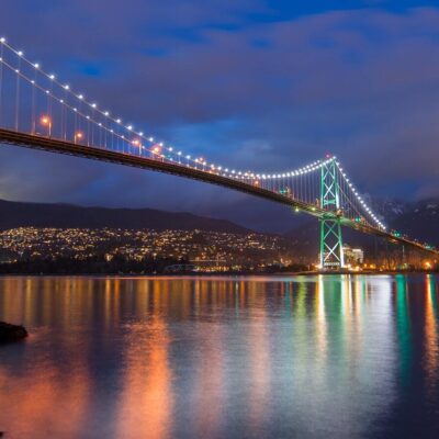 Canada Vancouver Lions gate bridge at night Credit James Wheeler Pexels
